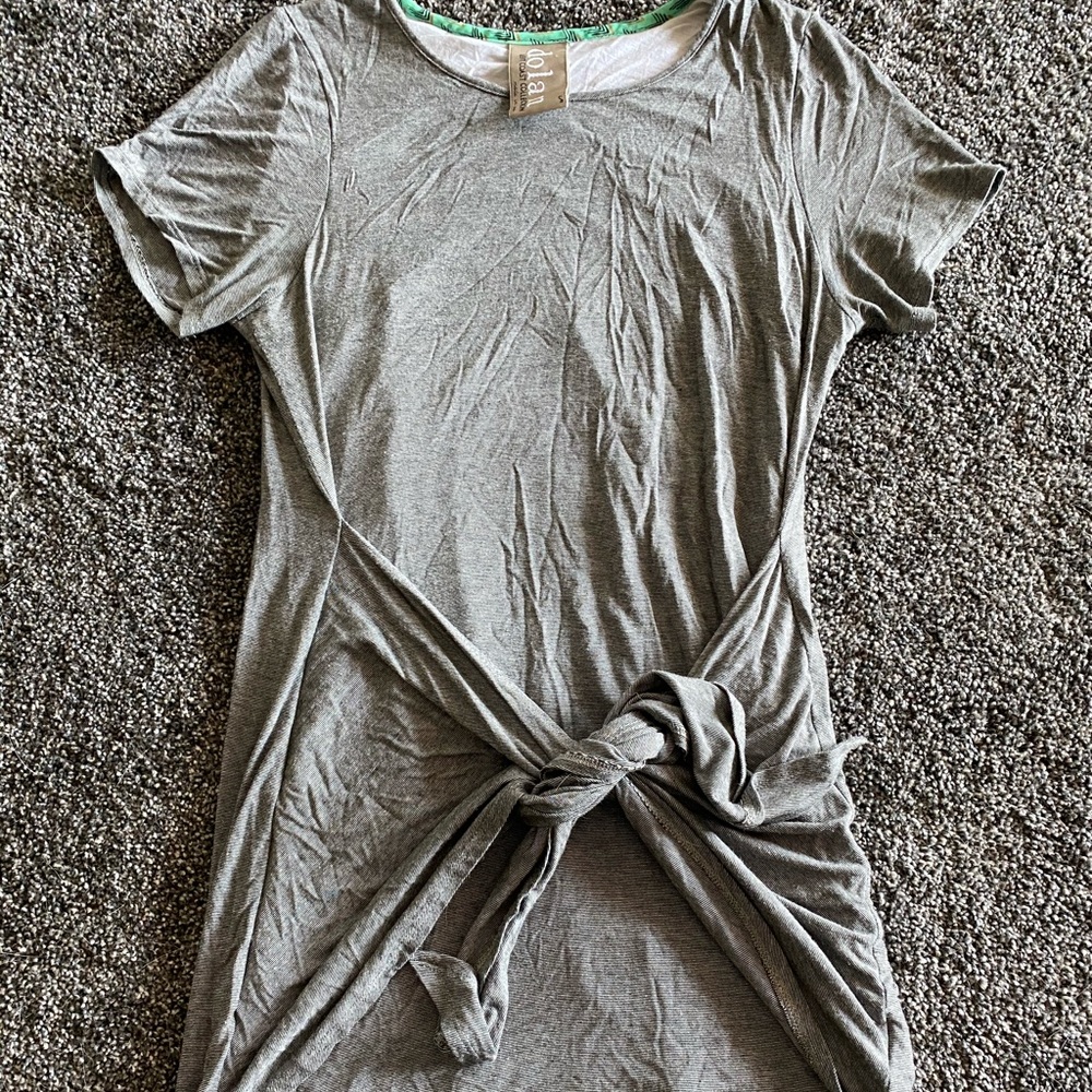 Wrap front fitted dress